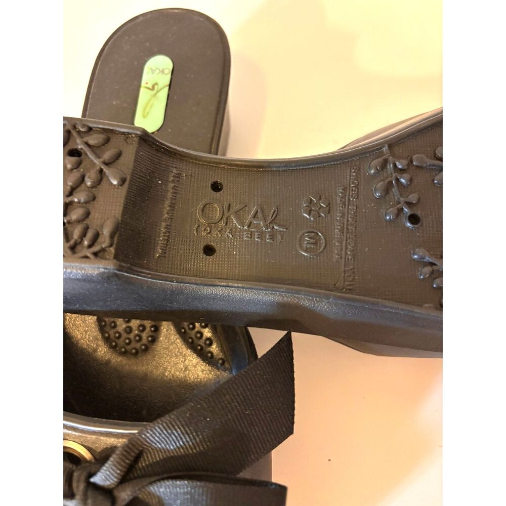 Oka B. Madison Black Bow Slide Sandals Women’s M/L 8.5-9.5 USA-made Balletcore - Picture 5 of 6